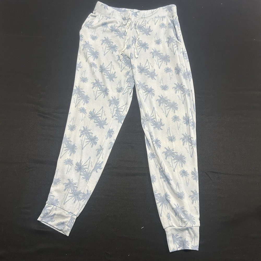 Hurley Loungewear Pants Women's Large Blue All Over Print